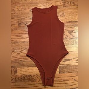 Women’s Ribbed Burnt Orange SHEIN Sz S Bodysuit - Great Basic, Perfect for Fall